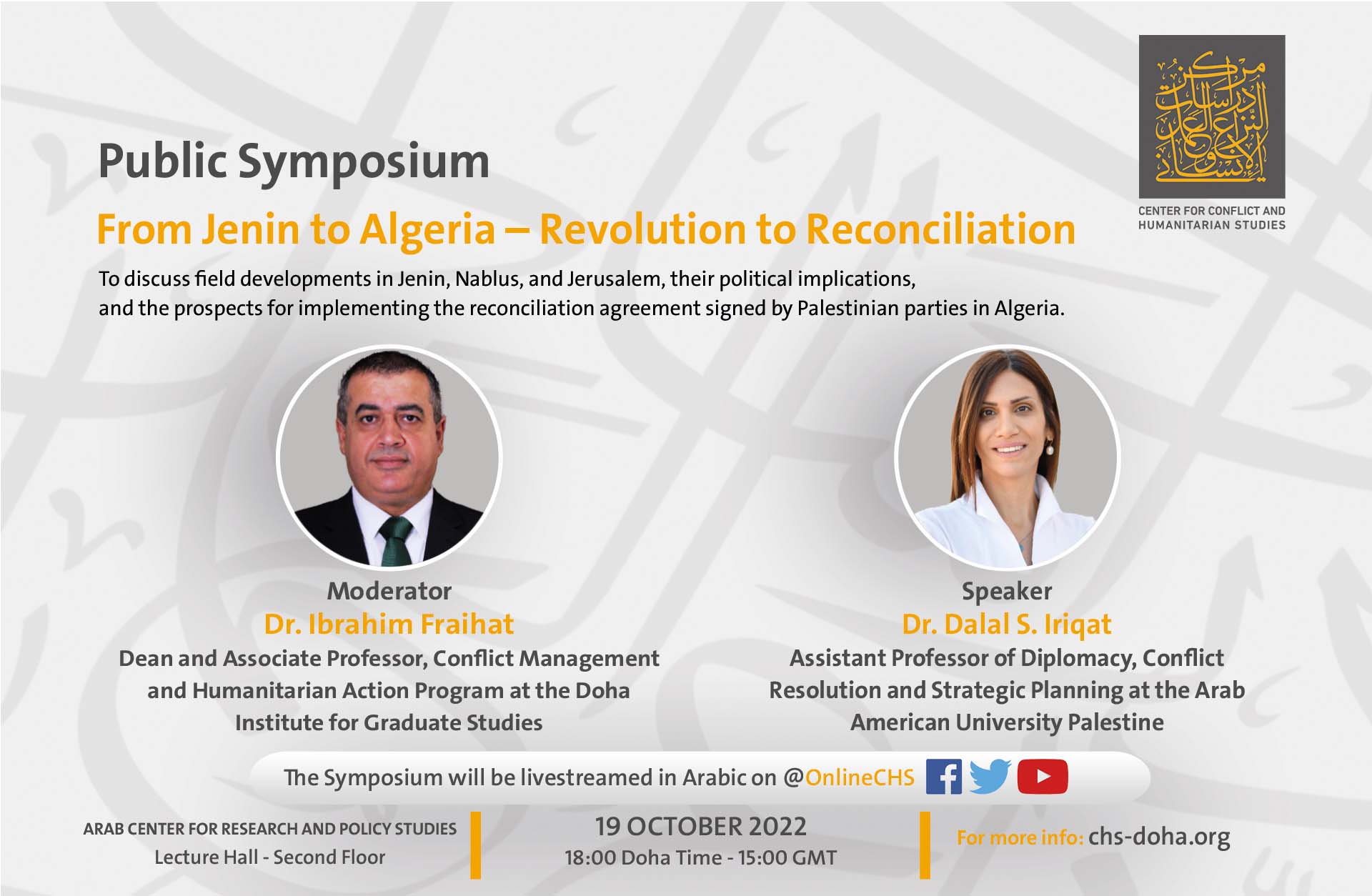 From Jenin to Algeria – Revolution to Reconciliation